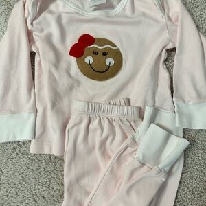 Adorable Pink Gingerbread Kids Pajama Set